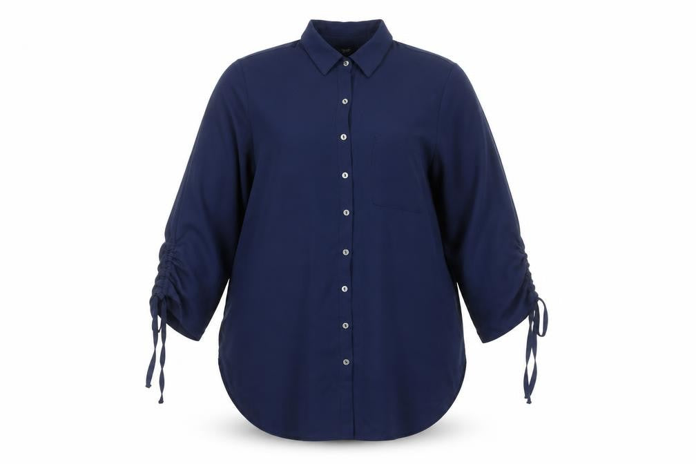 Front view of Dorothy Perkins Women's Blue Button-Up Shirt UK 12