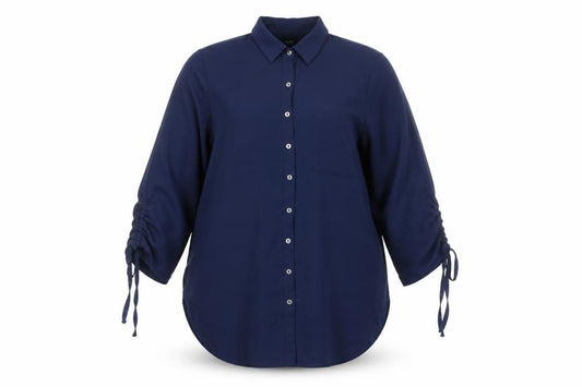 Front view of Dorothy Perkins Women's Blue Button-Up Shirt UK 12