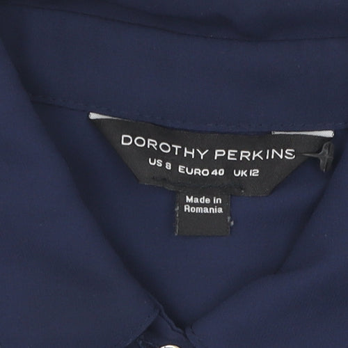 Dorothy Perkins Women's Blue Button-Up Shirt UK 12