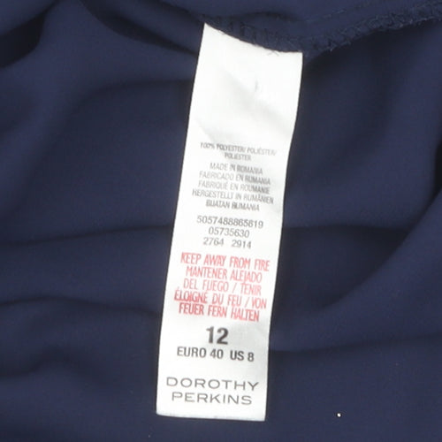 Dorothy Perkins Women's Blue Button-Up Shirt UK 12