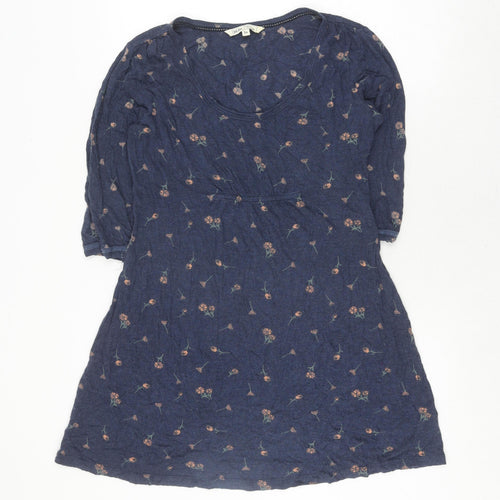 Fat Face Women's Blue Floral Viscose Dress Size 14