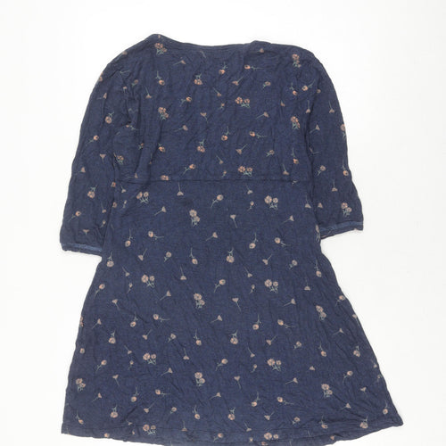 Fat Face Women's Blue Floral Viscose Dress Size 14