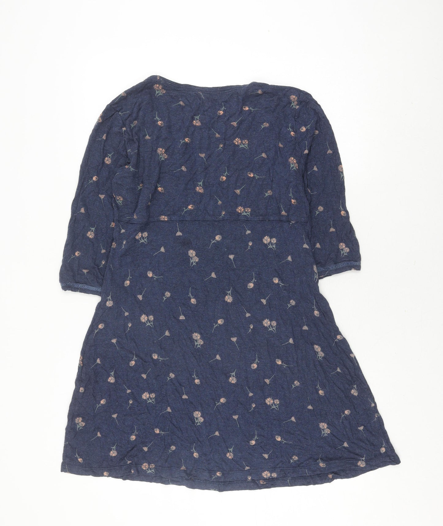 Fat Face Women's Blue Floral Viscose Dress Size 14