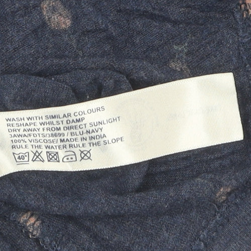 Fat Face Women's Blue Floral Viscose Dress Size 14