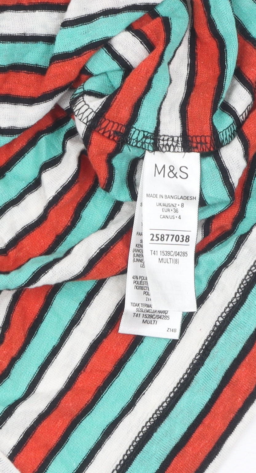 Marks and Spencer Women’s Multicoloured T-Shirt Size 8