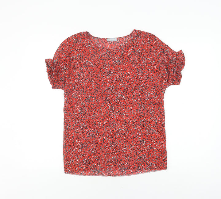 Dorothy Perkins Women’s Red Animal Print Blouse Size 10