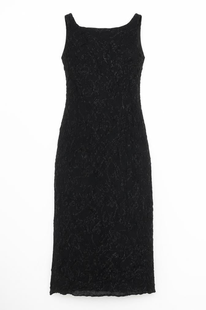 Front view of Marks & Spencer Black Sleeveless Dress UK 14