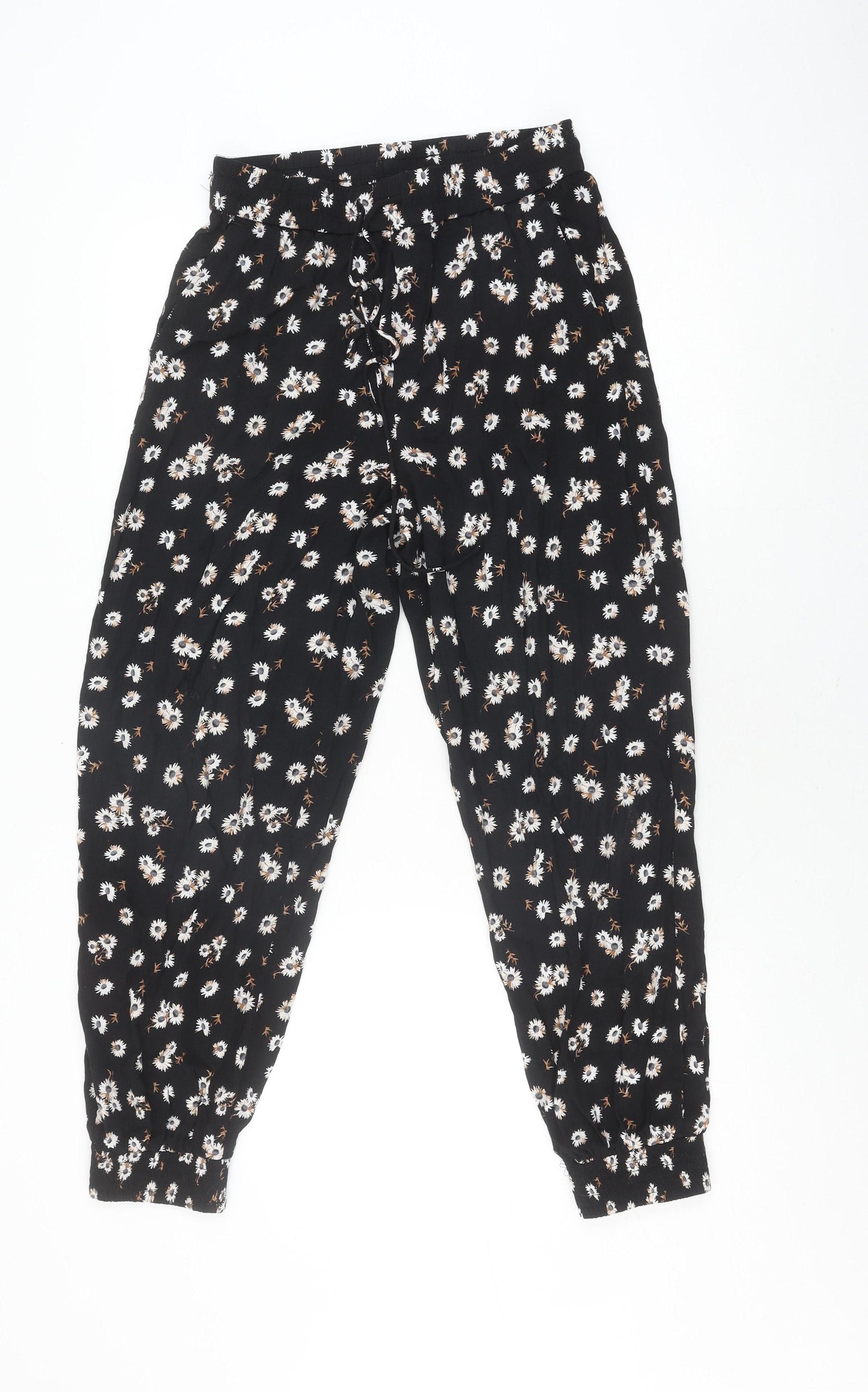Mango Women’s Black Floral Harem Trousers S