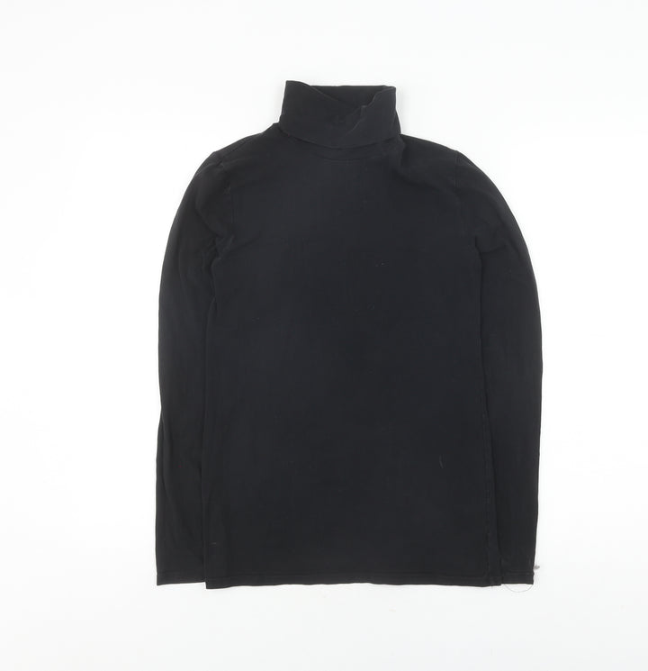 GAP Women's Black Roll Neck Long Sleeve T-Shirt S