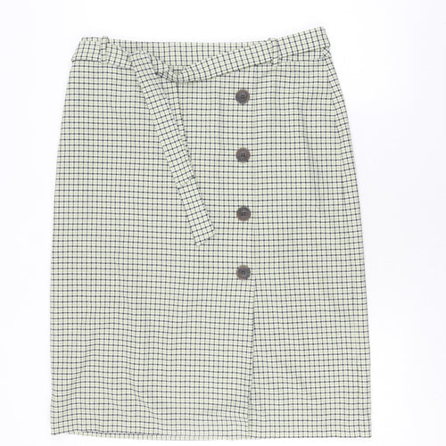 Topshop Women's Multicoloured Check Wrap Skirt Size 16