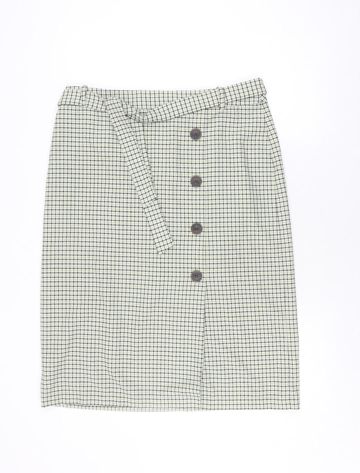 Topshop Women's Multicoloured Check Wrap Skirt Size 16