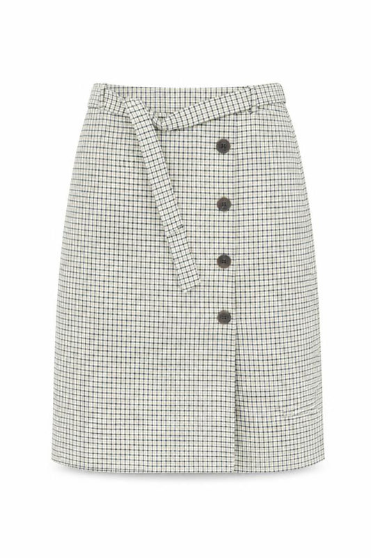 Front view of Topshop Women's Multicoloured Check Wrap Skirt, size 16