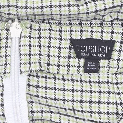 Topshop Women's Multicoloured Check Wrap Skirt Size 16