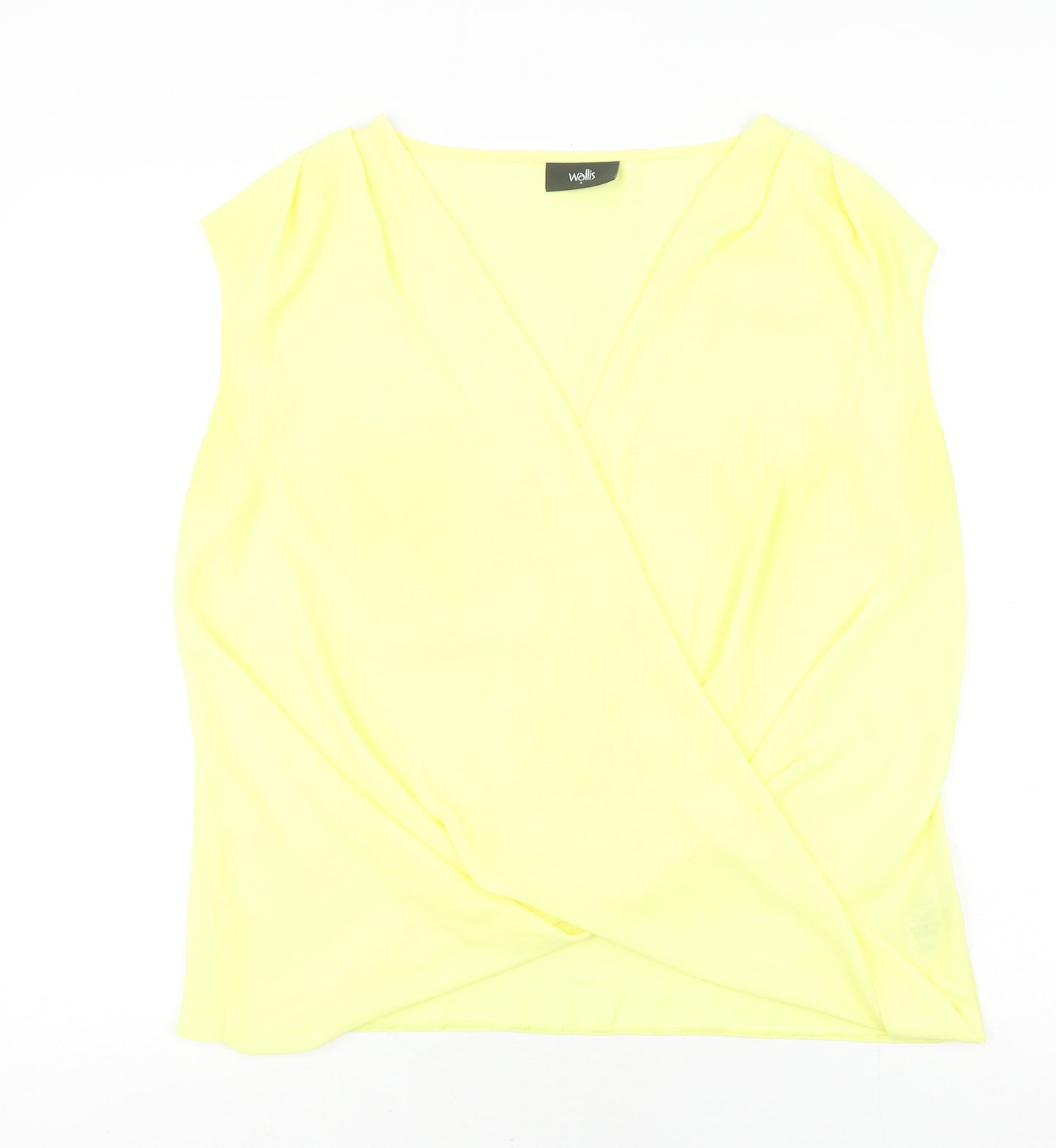 Wallis Women's Yellow Wrap Blouse S Sleeveless