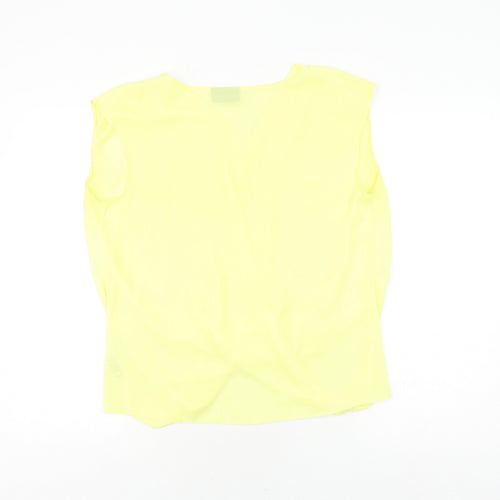 Wallis Women's Yellow Wrap Blouse S Sleeveless