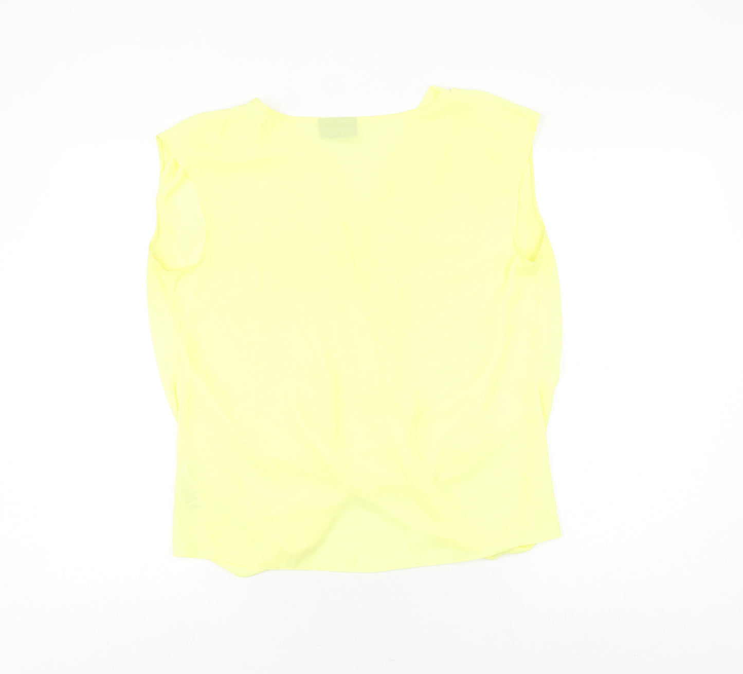 Wallis Women's Yellow Wrap Blouse S Sleeveless