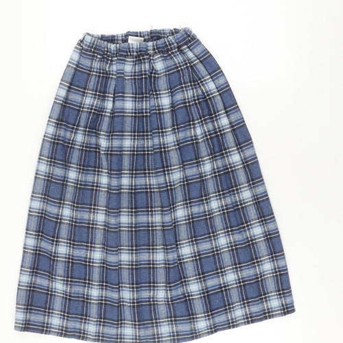 Damart Women's Blue Plaid Pleated Skirt Size 10