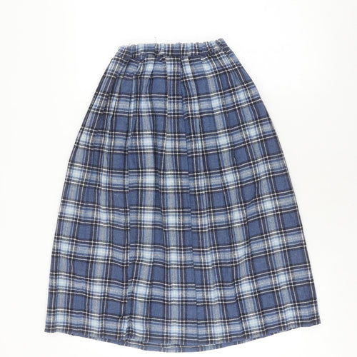 Damart Women's Blue Plaid Pleated Skirt Size 10