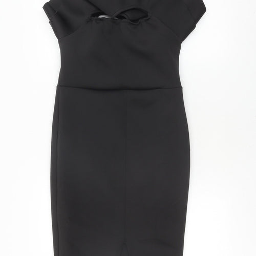 boohoo Black Sheath Dress Women Size 14 Party