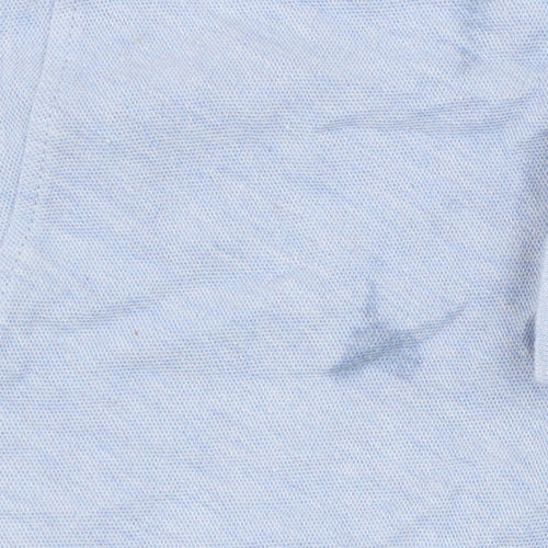 Marks and Spencer Men's Blue Polo Shirt - Medium