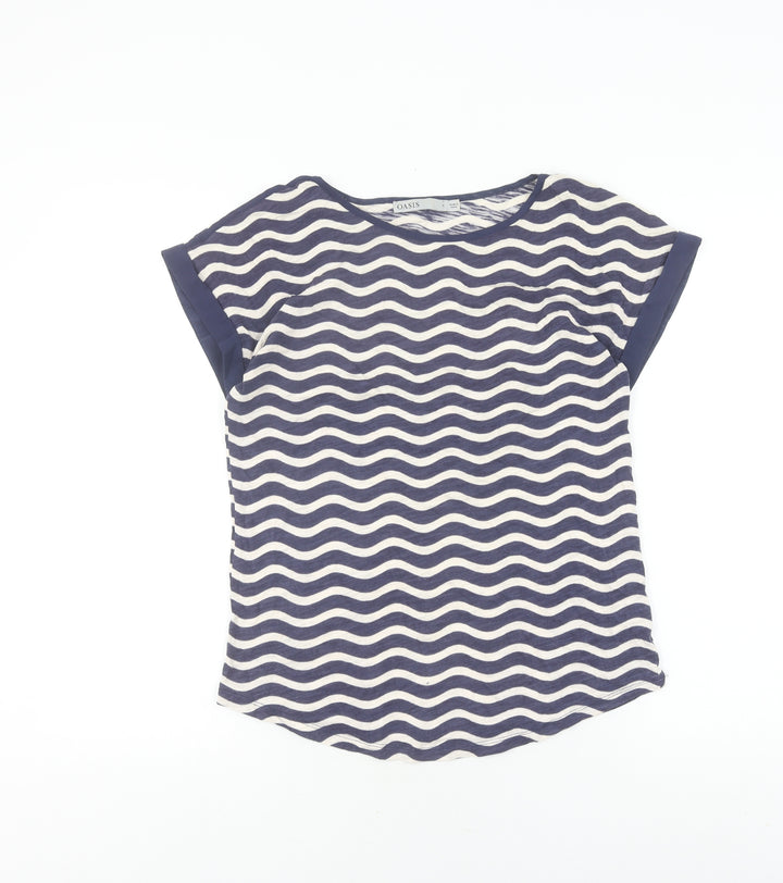 Oasis Women's Blue T-Shirt, Size S, Casual Autumn Wear