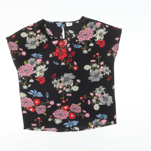 JACQUELINE de YONG Women's Black Floral Blouse Size 12