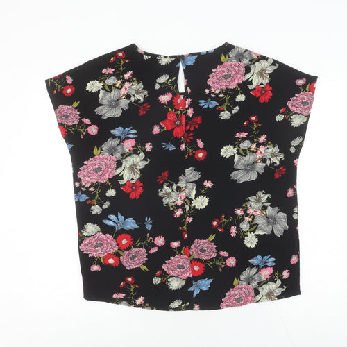 JACQUELINE de YONG Women's Black Floral Blouse Size 12