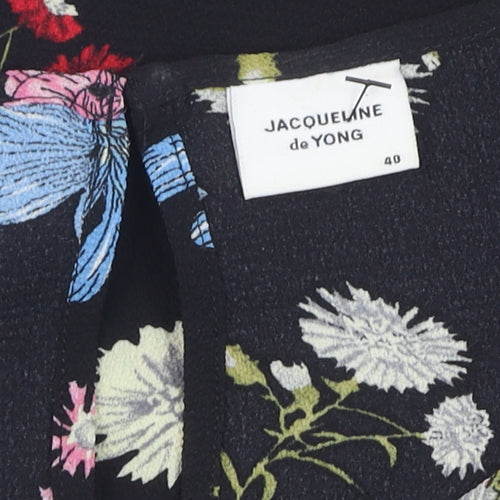 JACQUELINE de YONG Women's Black Floral Blouse Size 12