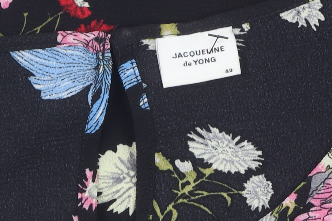 JACQUELINE de YONG Women's Black Floral Blouse Size 12