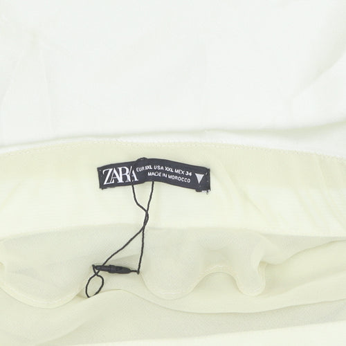 ZARA Women's Ivory Zip Skirt XXL No Pattern