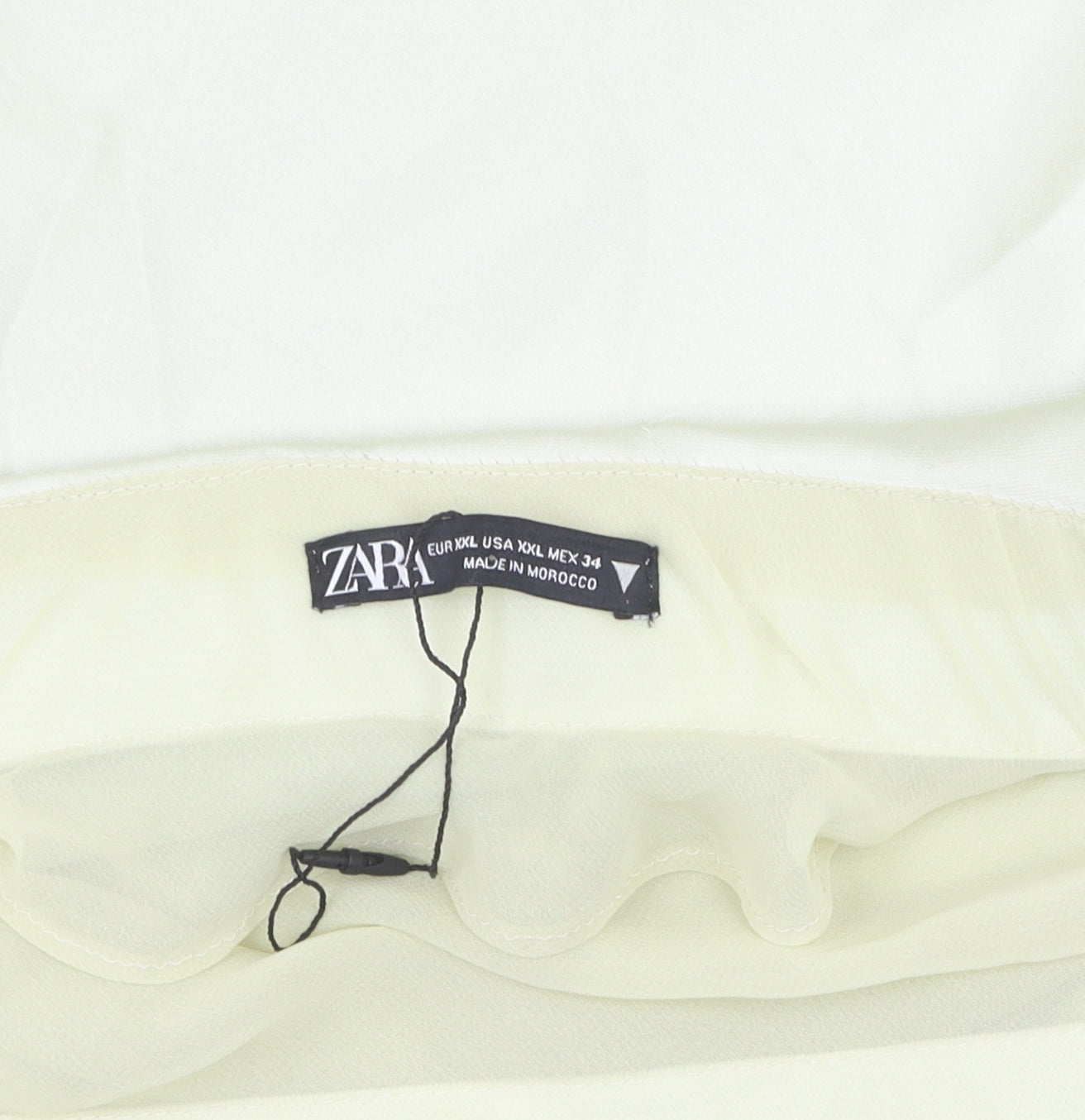 ZARA Women's Ivory Zip Skirt XXL No Pattern
