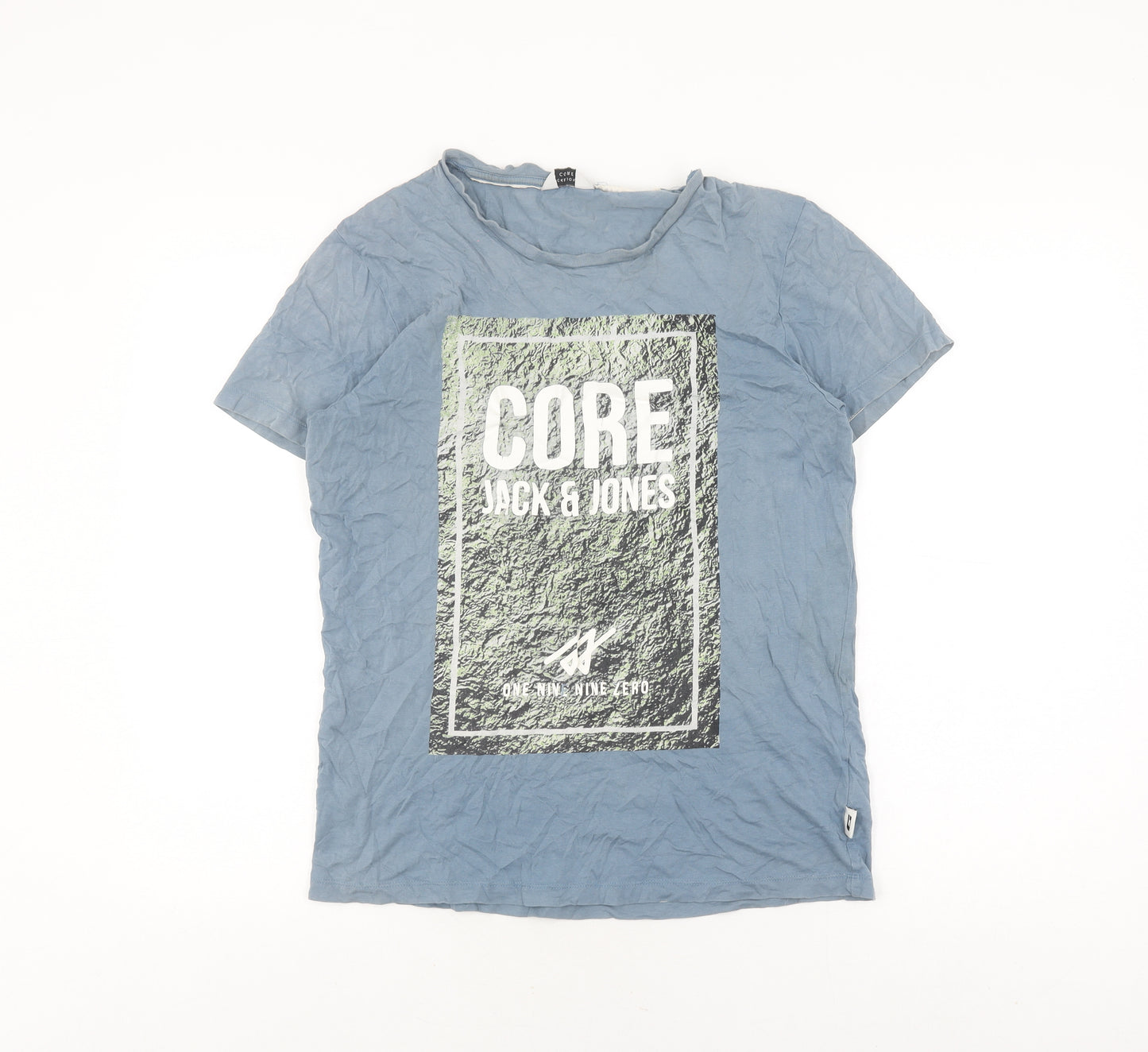 Jack & Jones Men's Blue Graphic Print T-Shirt, M