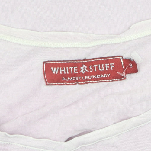 Women's White Stuff Pink T-Shirt Size 3 V-Neck Cotton