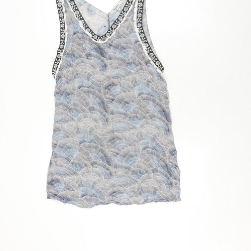 Pepe Jeans Women Blue Geometric Tank Camisole M