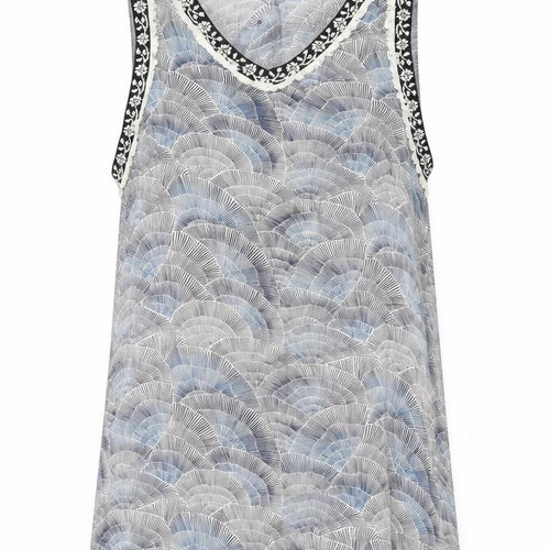 Pepe Jeans Women Blue Geometric Tank Camisole M