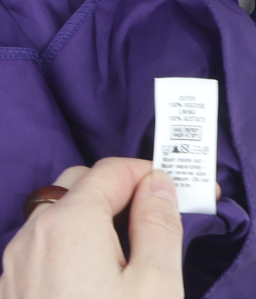 Wallis Petite Purple Polka Dot Fit & Flare Dress 12