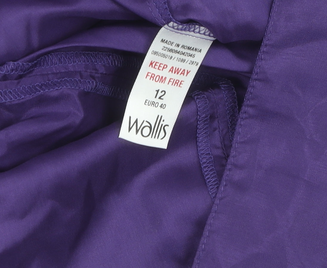 Wallis Petite Purple Polka Dot Fit & Flare Dress 12