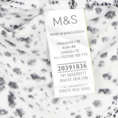 Marks and Spencer Women's White T-Shirt, Size 16