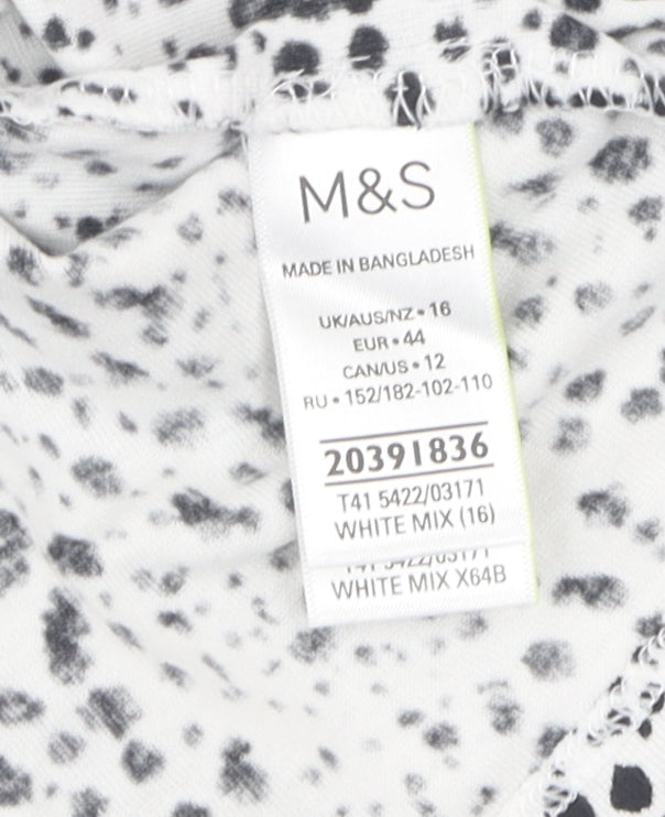 Marks and Spencer Women's White T-Shirt, Size 16