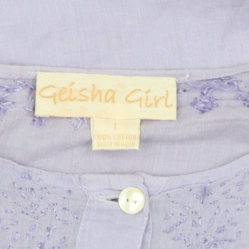 Geisha Girl Women's Purple Tunic Blouse, L