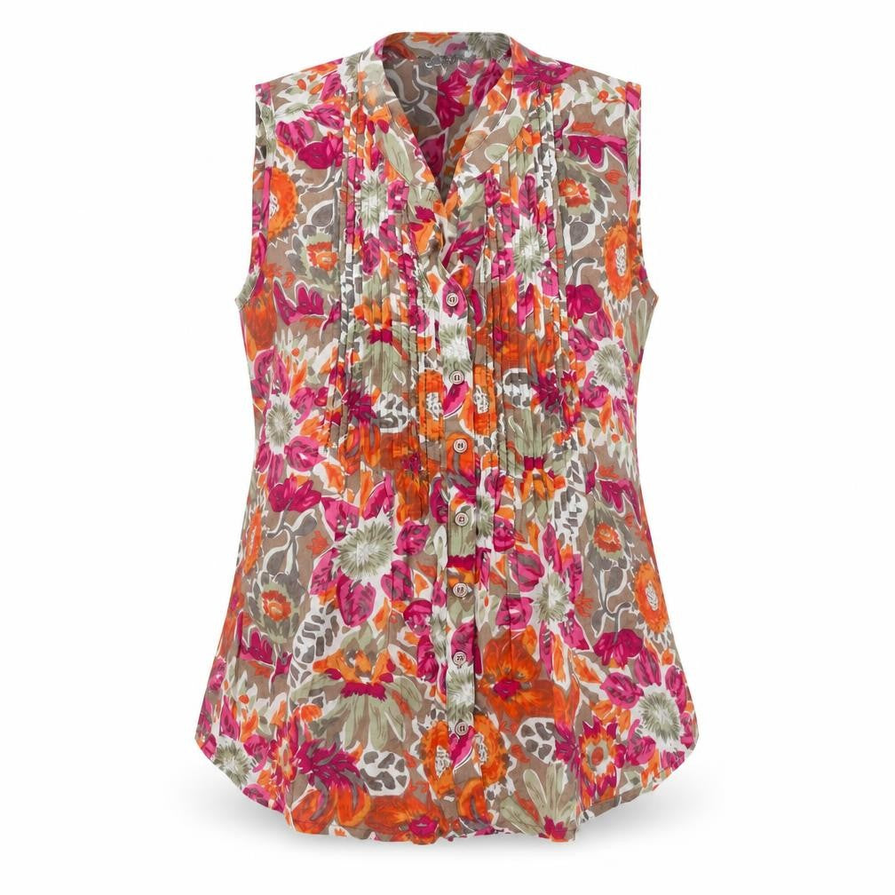 Front view of Cassis Collection Women's Floral Blouse, size 12, Multicoloured