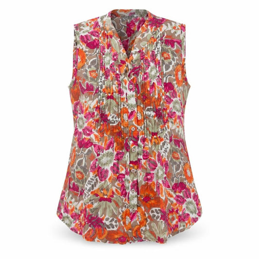 Front view of Cassis Collection Women's Floral Blouse, size 12, Multicoloured