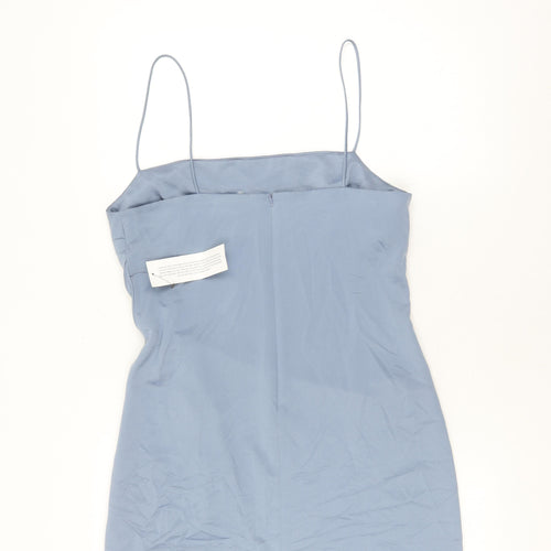 Topshop Women Blue Slip Dress Size 12 Sleeveless