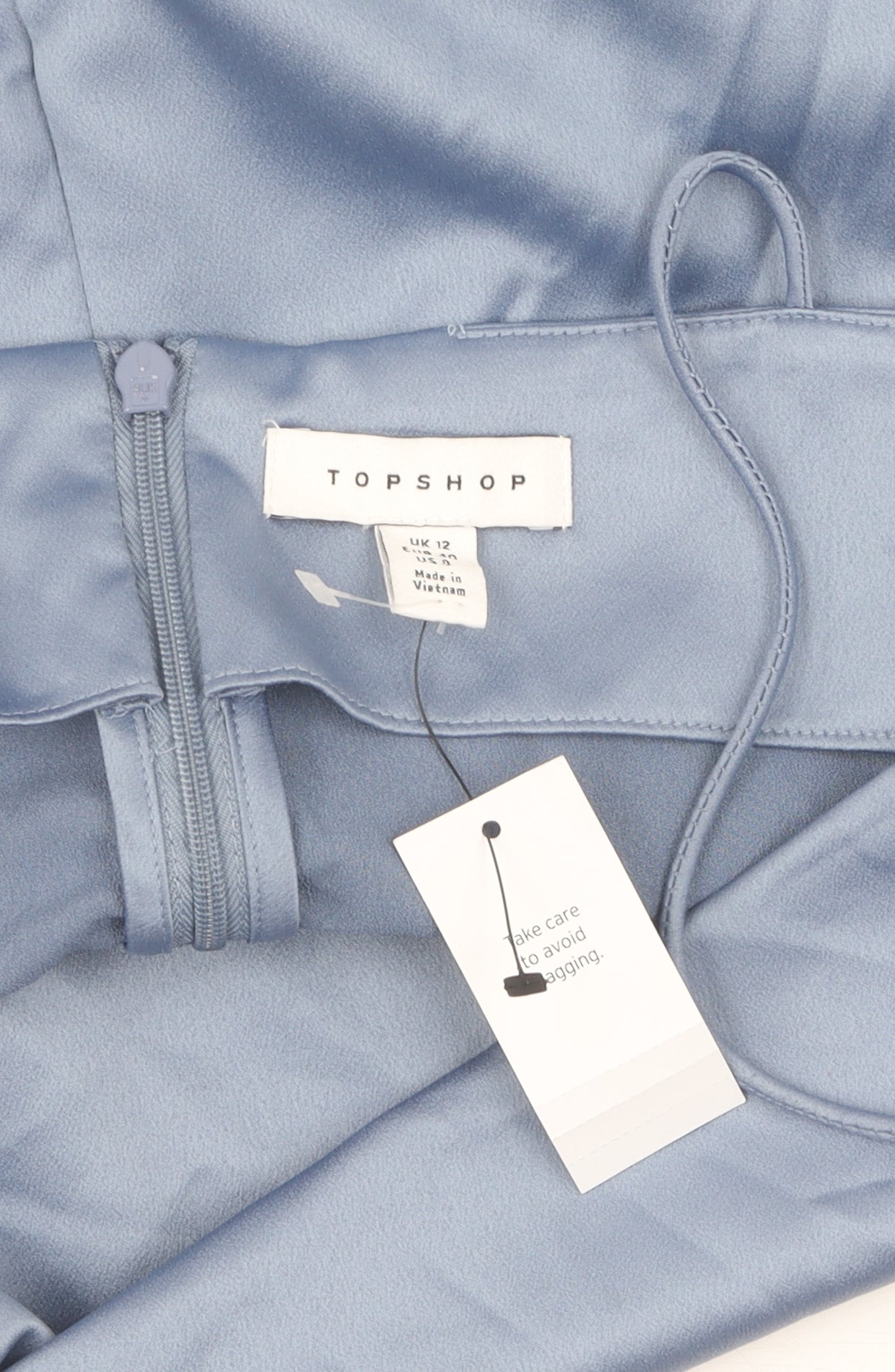 Topshop Women Blue Slip Dress Size 12 Sleeveless