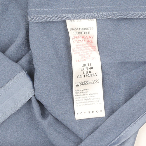 Topshop Women Blue Slip Dress Size 12 Sleeveless