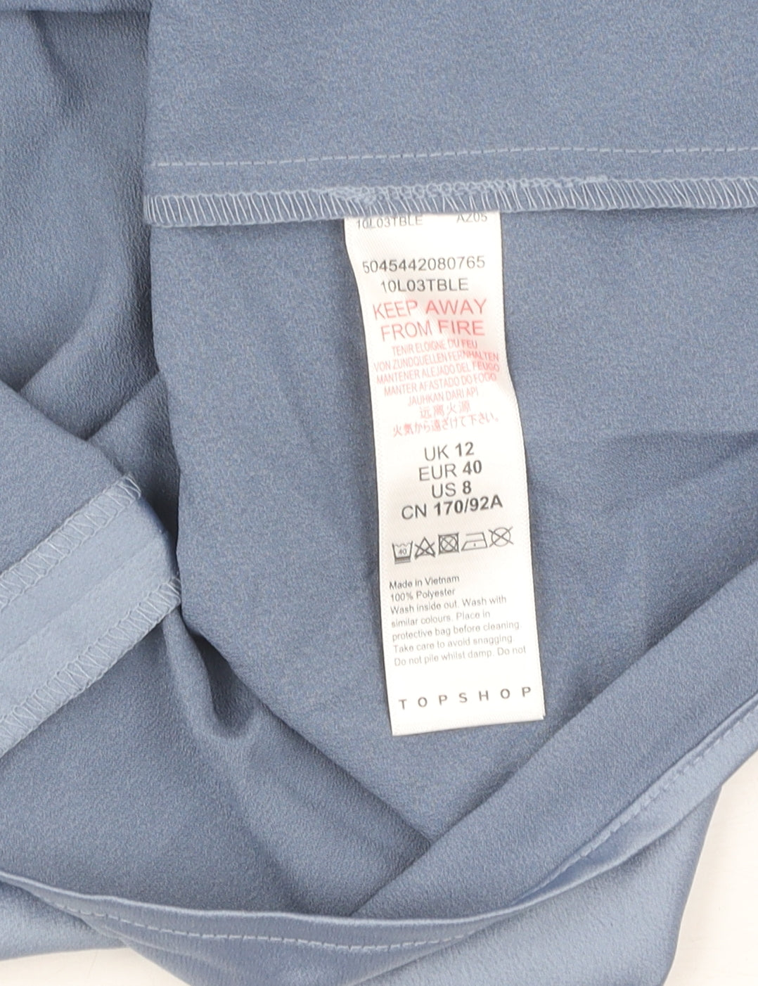 Topshop Women Blue Slip Dress Size 12 Sleeveless