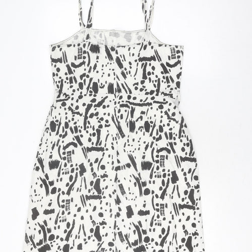 ASOS Women's Black White Animal Print Pinafore Dress UK 12