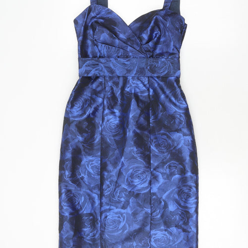 Debenhams Women's Blue Bodycon Dress, Size 8, Floral