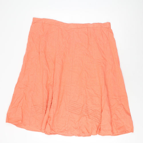 Damart Women's Orange Plus Size Skirt Elastic Waist