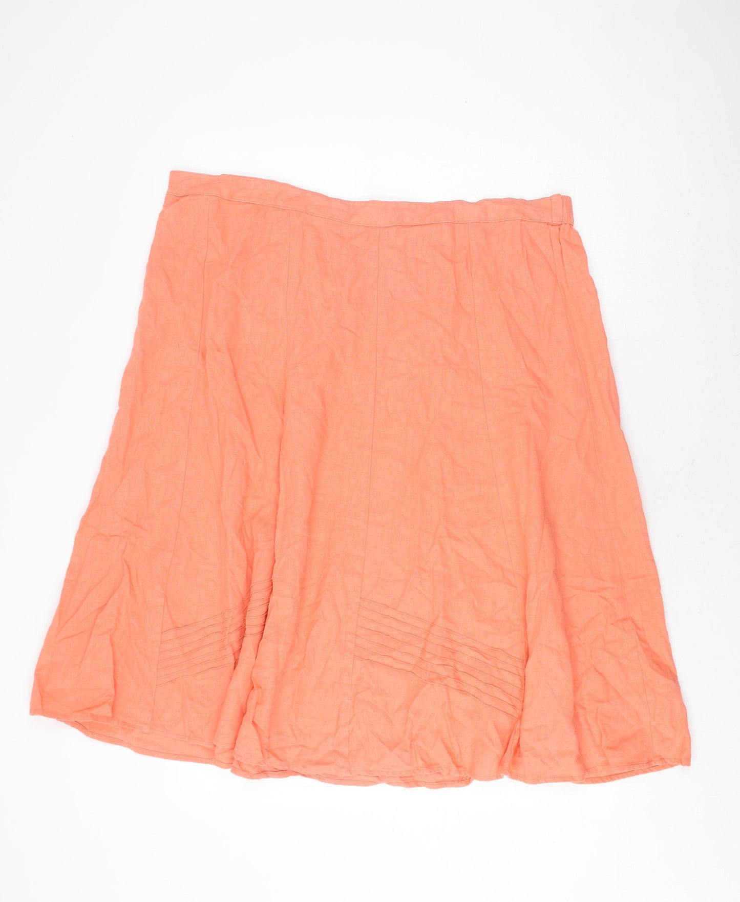 Damart Women's Orange Plus Size Skirt Elastic Waist